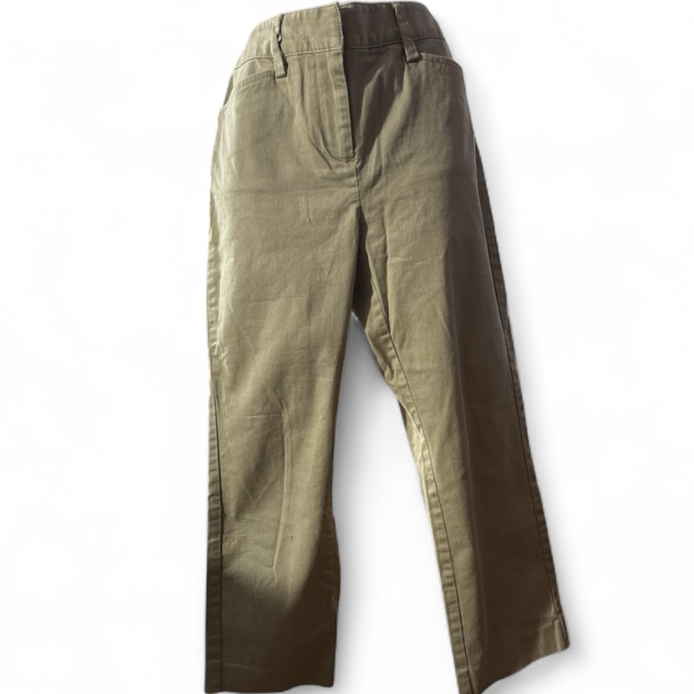 Women's Regular Mid Rise Tan Chino Crop Pants - Size 4P